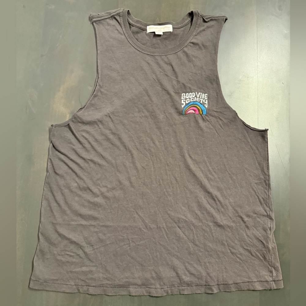 EUC Spiritual Gangster Vintage Black Rocker Coachella Tank Size Large